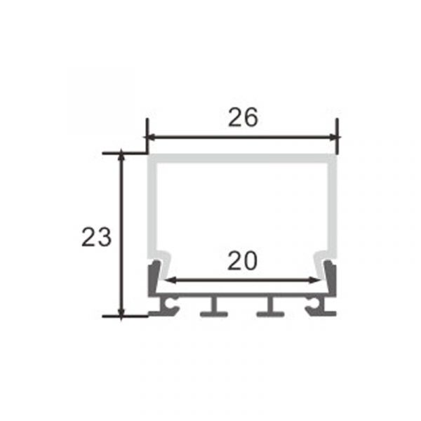 Perfil de aluminio Cubik - 2 metros - N - Imagen 2