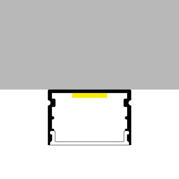 Perfil de aluminio Rok Lacado Negro - 2 metros - NLM3778 - Imagen 3