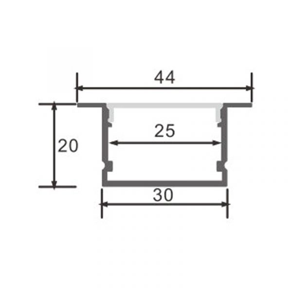 Perfil de aluminio Oreb - 2 metros - N - Imagen 2