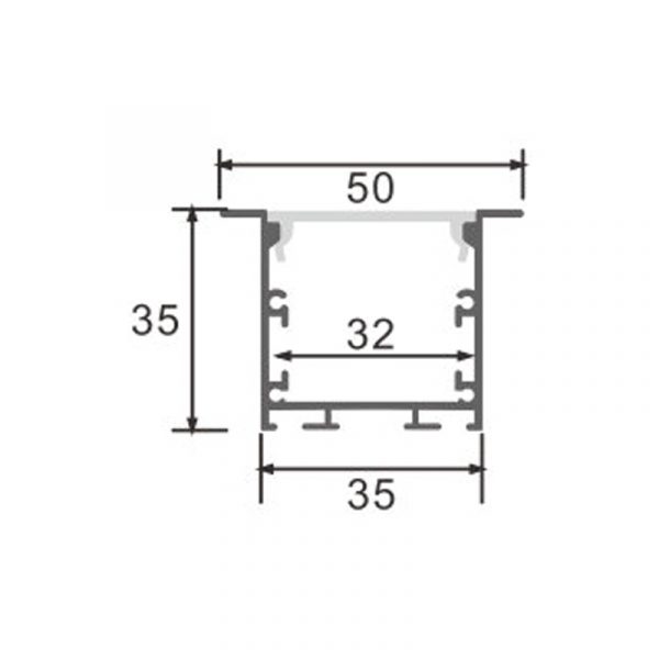 Perfil de aluminio Phey - 2 metros - N - Imagen 2