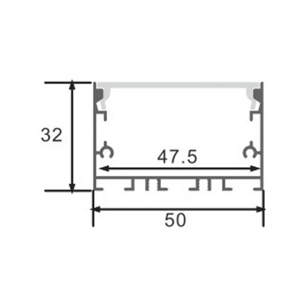 Perfil de aluminio Sixe Lacado Negro - 2 metros - NLM3790 - Imagen 2
