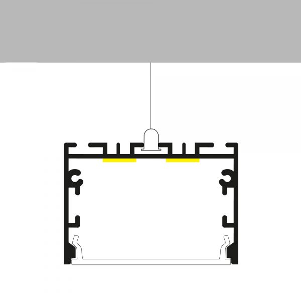 Perfil de aluminio Sixe Lacado Negro - 2 metros - NLM3790 - Imagen 3