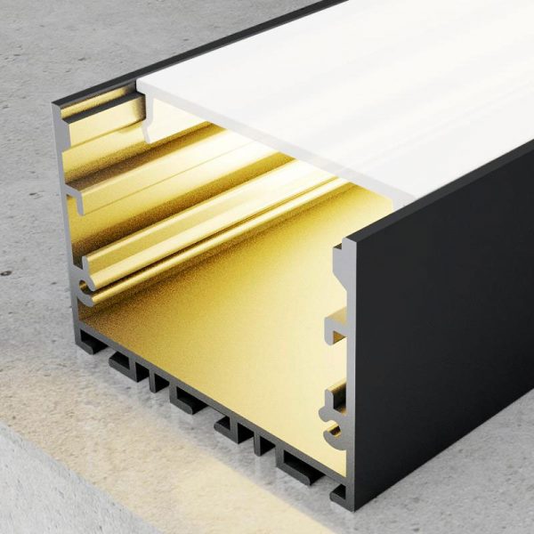 Perfil de aluminio Sixe Lacado Negro - 2 metros - NLM3790