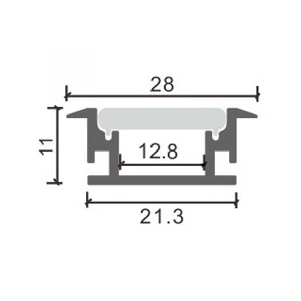 Perfil de aluminio Fat - 2 metros - NLM3809 - Imagen 2