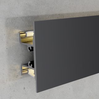Perfil de aluminio Gote Lacado Negro - 2 metros - N