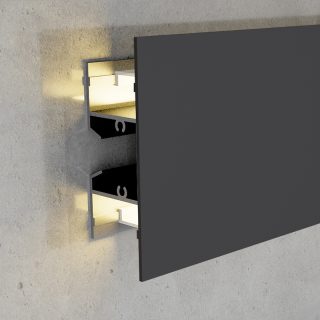 Perfil de aluminio Gote XL Lacado Negro - 2 metros - N