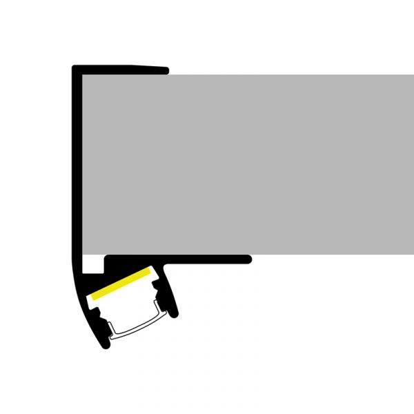 Perfil de aluminio Keo Lacado Negro - 2 metros - N - Imagen 3