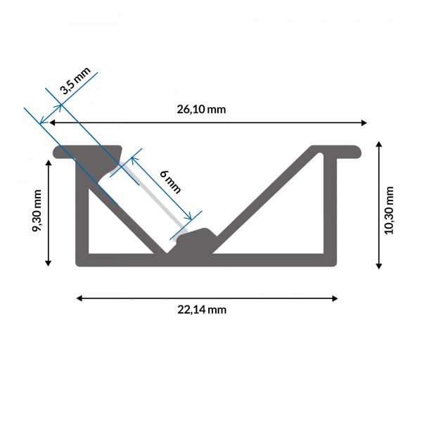 Perfil de aluminio Mygh - 2 metros - N - Imagen 2