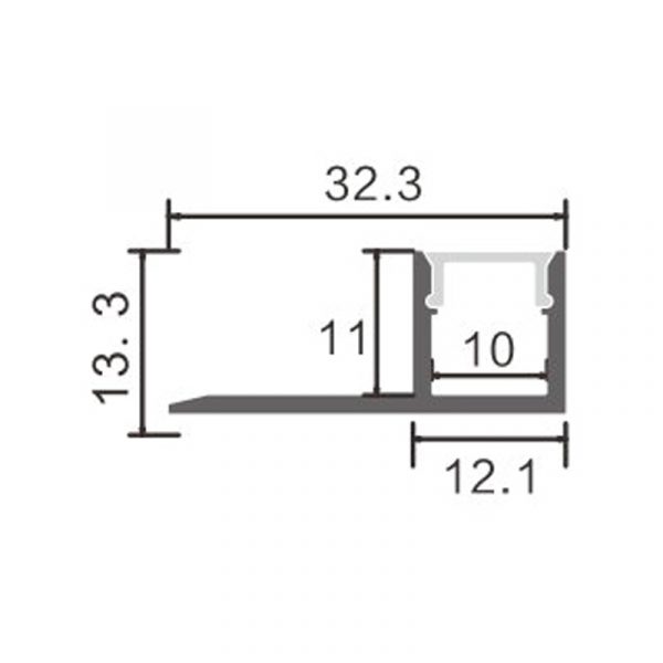 Perfil de aluminio Ope - 2 metros - N - Imagen 2