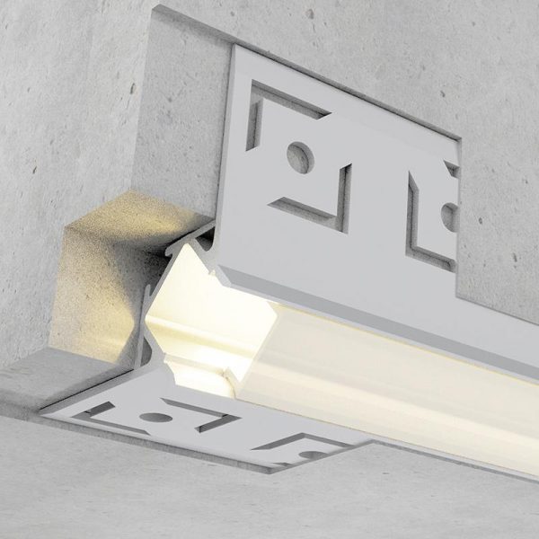 Perfil de aluminio Nisen empotrable Esquina 12/24V 2 metros - DSC - NLM3354