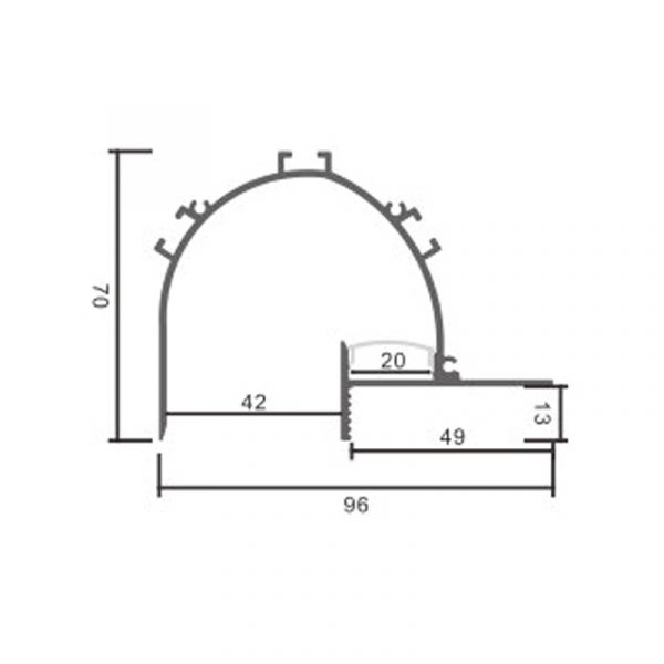 Perfil de aluminio Sunn Lacado Blanco - 2 metros - N - Imagen 2