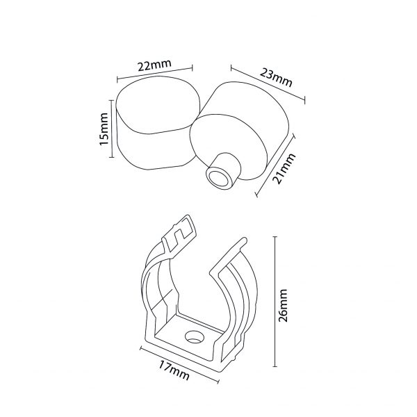 Pack Tapones y grapas para tira Funda Neon LM3981 - NLM3991 - Imagen 2