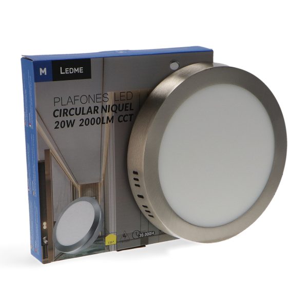 Panel de Superficie Níquel Circular 20W CCT - NLM5543 - Imagen 3