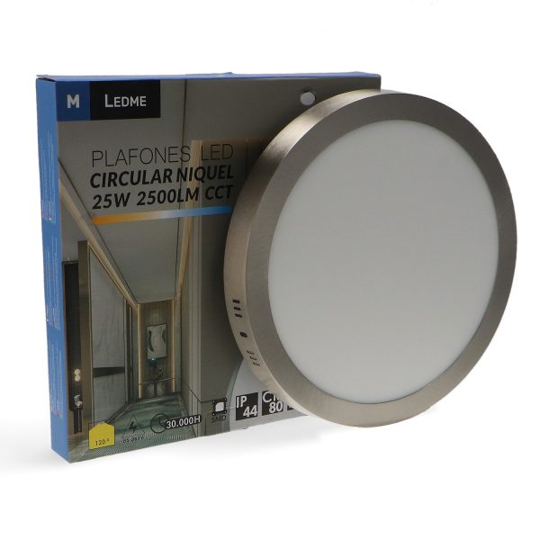 Panel de Superficie Niquel Circular 25W CCT - NLM5546 - Imagen 3
