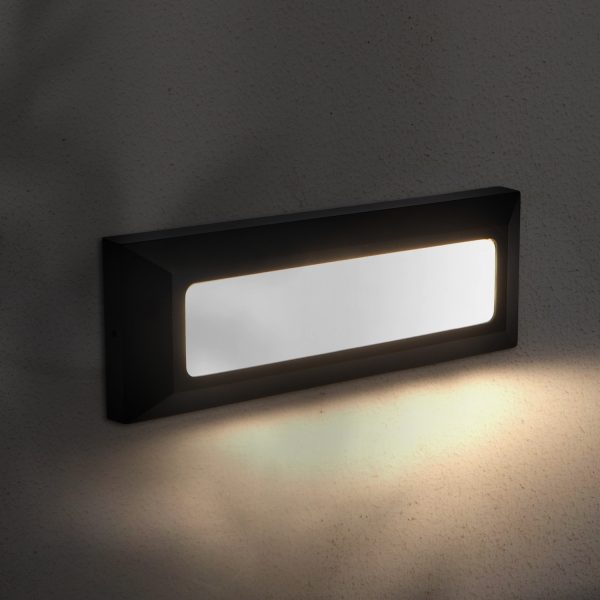 Baliza de Superficie Led Wall Long Rectangular Negro 5W IP54 - N - Imagen 3
