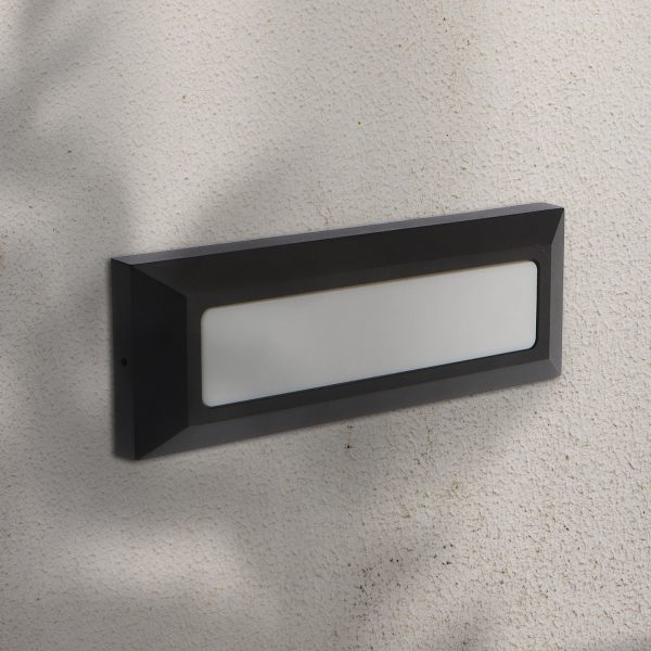 Baliza de Superficie Led Wall Long Rectangular Negro 5W IP54 - N