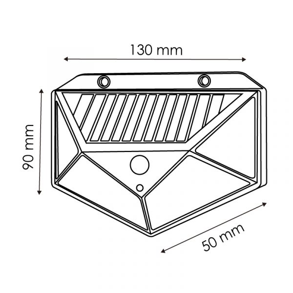 Aplique LED Solar Mustang con Sensor Movimiento - N - Imagen 2