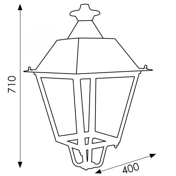 Farol Villa Acero Pintado Horno Negro - NLM6443 - Imagen 2