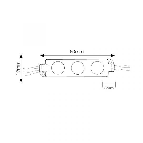 Cadena de 20 Módulos de 3 LED SMD Samsung 12V DC 1W - NLM7168 - Imagen 2