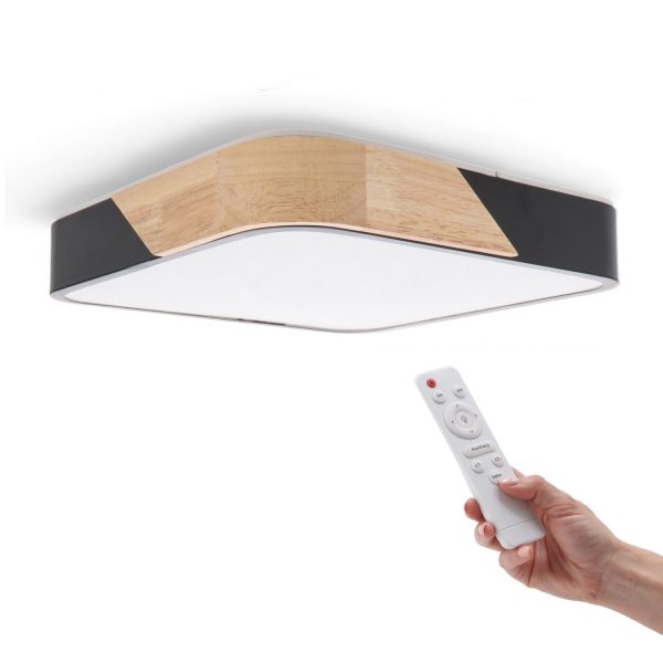 Plafon LED Black Wood Square 24W - N