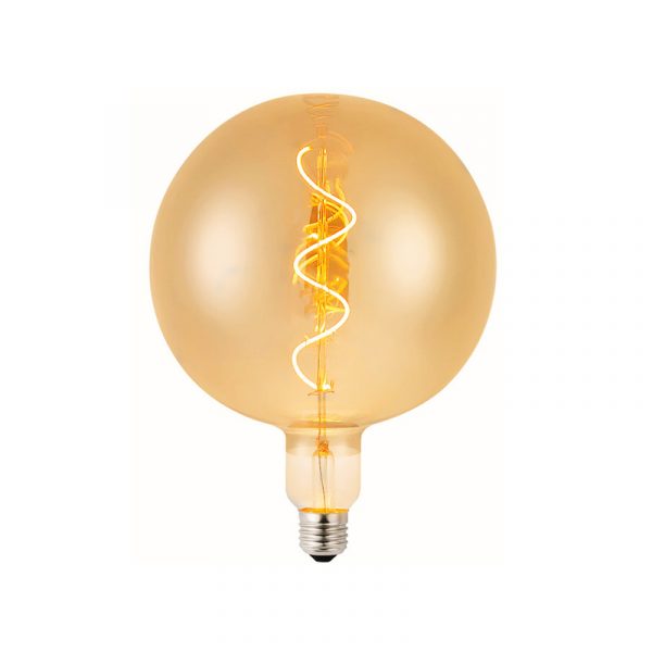 Bombilla LED Filamento Espiral E27 G125 4W Ámbar - NLM8574