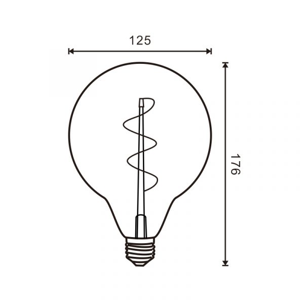 Bombilla LED Filamento Espiral E27 G125 4W Ámbar - NLM8574 - Imagen 2