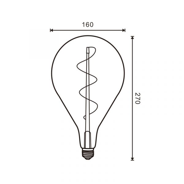 Bombilla LED Filamento Espiral E27 A160 4W Ámbar - NLM8575 - Imagen 2