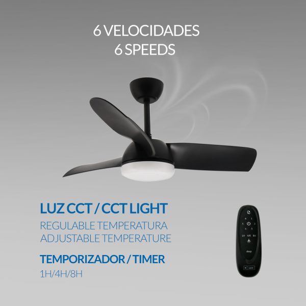 Ventilador de techo LED Black Face - NLM8802 - Imagen 4