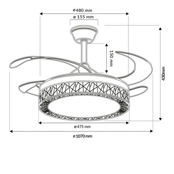 Ventilador de techo LED Black Aqua - NLM8818 - Imagen 2