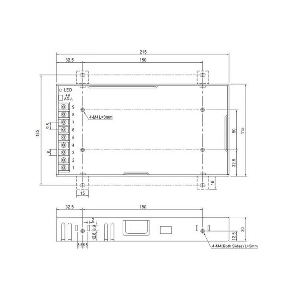 Fuentes de alimentación para tiras LED Mean Well 200W 12VDC LRS-200-12 - NLRS-200-12 - Imagen 2