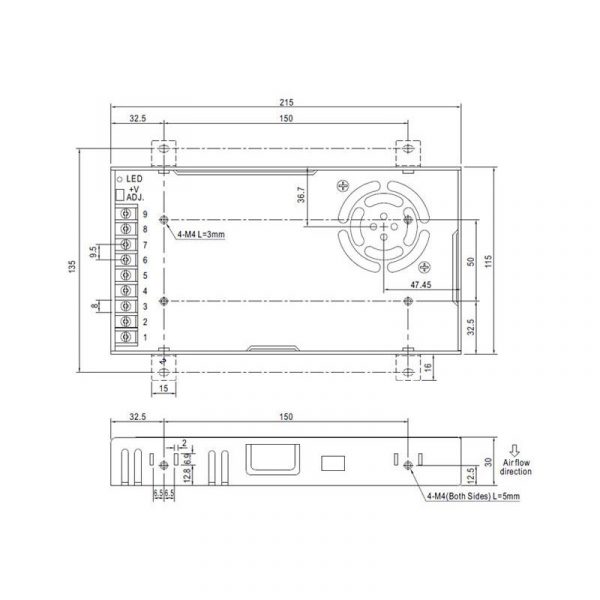 Fuentes de alimentación para tiras LED Mean Well 350W 12VDC LRS-350-12 - NLRS-350-12 - Imagen 2