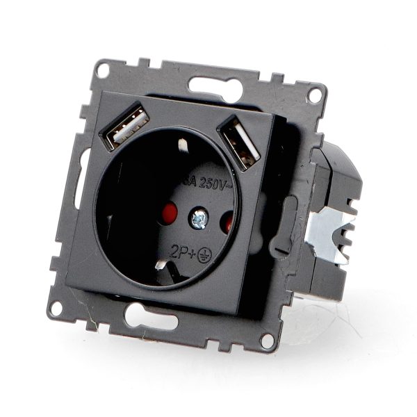 Enchufe Empotrable Tipo Schuko con USB  - PJ - N - Imagen 4