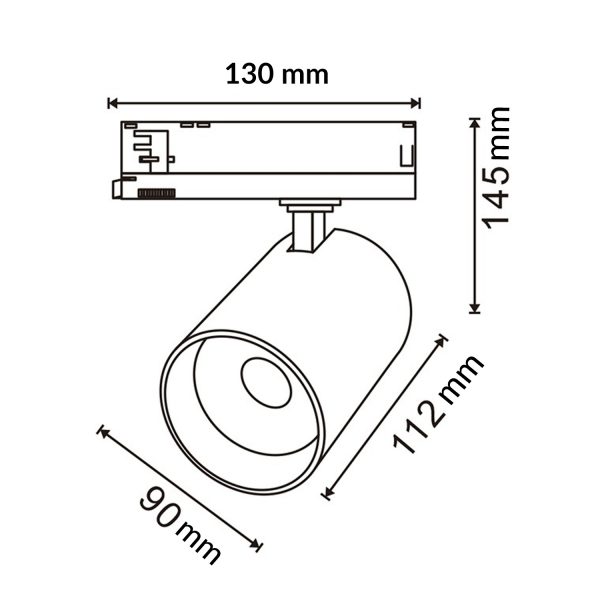 Foco LED para carril White Air 30W Monofásico No Flicker - Verduras - NLM3156 - Imagen 2