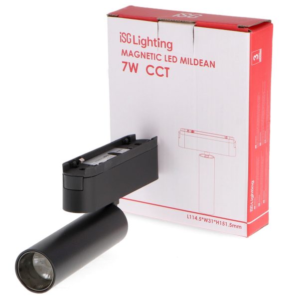 Foco LED Mildean Serie 5mm 7W para carril magnético Negro 42V - N - Imagen 3