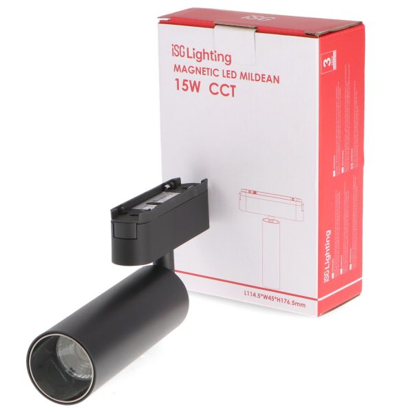 Foco LED Mildean Serie 5mm 15W para carril magnético Negro 42V - N - Imagen 3