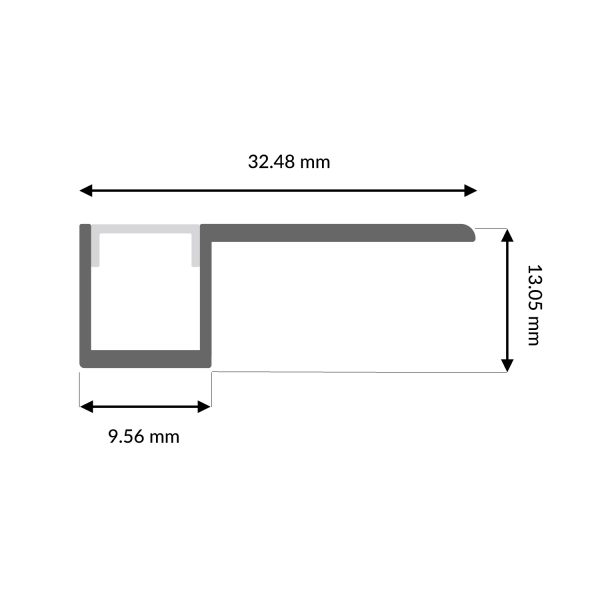 Perfil de Aluminio Dife  - 2 Metros - NLM3842 - Imagen 2