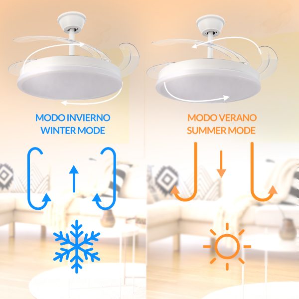 Ventilador de techo LED White Otah Ø107 cm - NLM8843 - Imagen 5