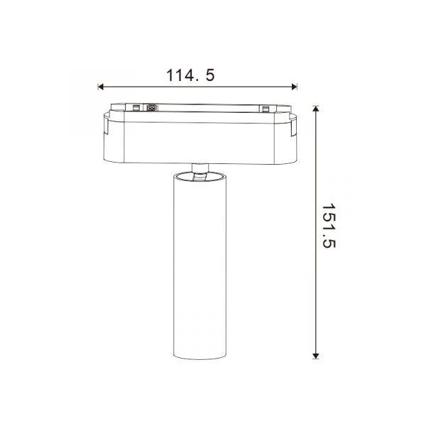 Foco LED Mildean Serie 5mm 7W para carril magnético Negro 42V - N - Imagen 2