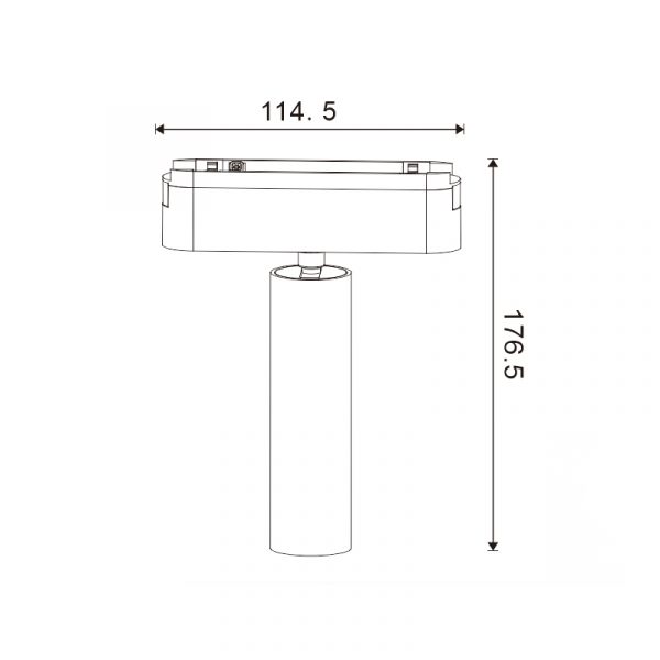Foco LED Mildean Serie 5mm 15W para carril magnético Negro 42V - N - Imagen 2
