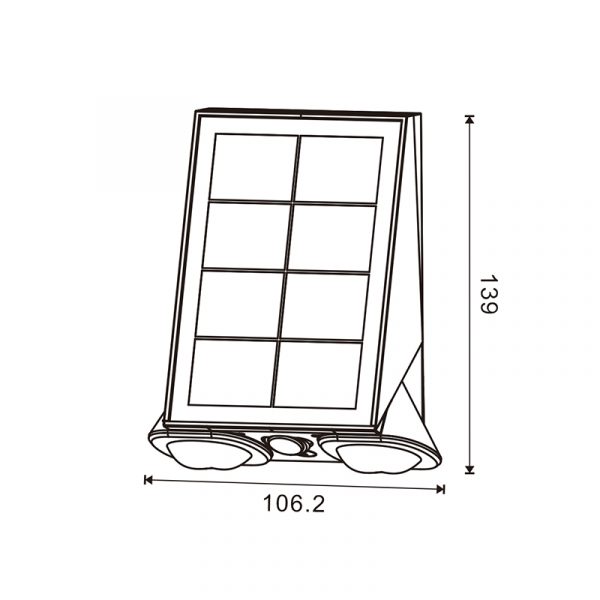 Aplique LED Solar Black Eyes - NGA7384 - Imagen 2