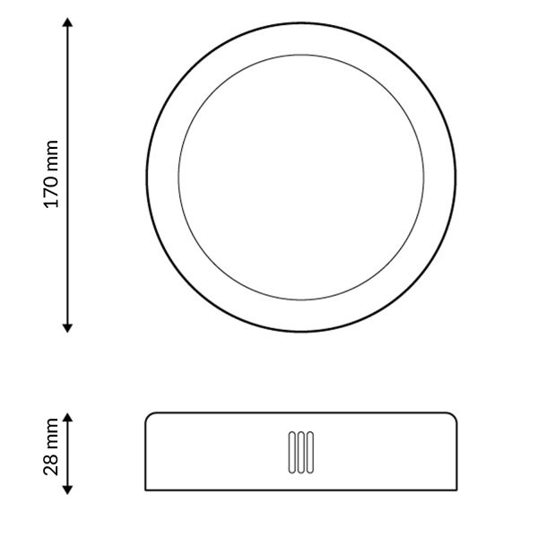 Panel de Superficie Negro Circular 12W CCT - NLM5590 - Imagen 2