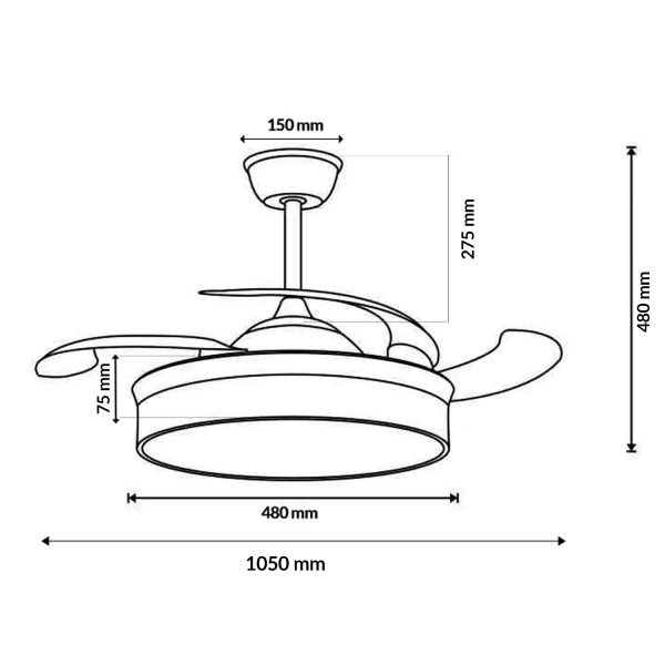 Ventilador de techo LED White Otah Ø107 cm - NLM8843 - Imagen 2