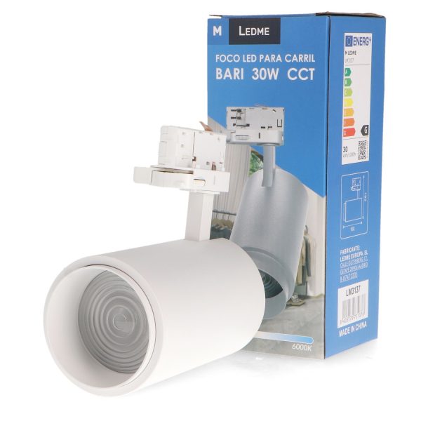 Foco LED para carril White Bari 30W Óptica Regulable Trifásico CCT - NLM3137 - Imagen 3