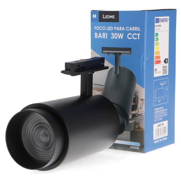 Foco LED para carril Black Bari 30W Óptica Regulable Monofásico CCT - NLM3134 - Imagen 3
