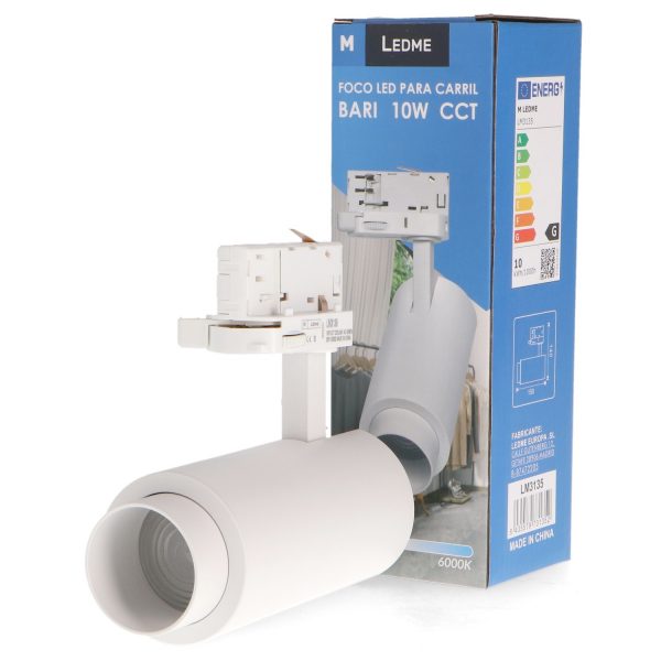 Foco LED para carril White Bari 10W Óptica Regulable Trifásico CCT - NLM3135 - Imagen 3