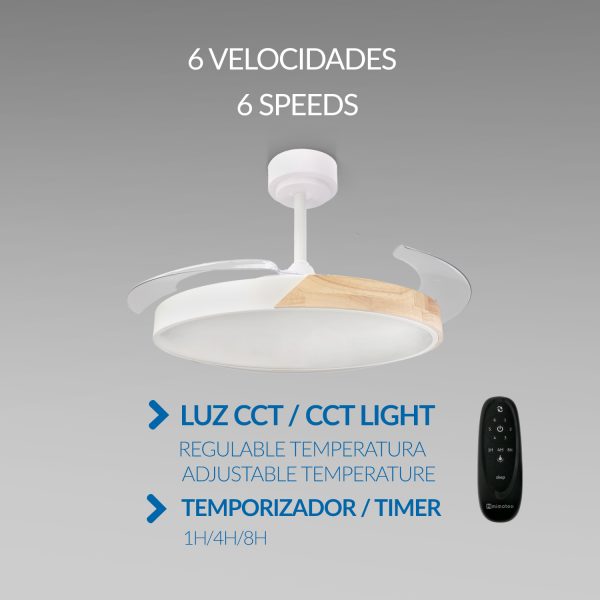 Ventilador de techo LED Coal Nature Ø108 cm - NLM8829 - Imagen 3
