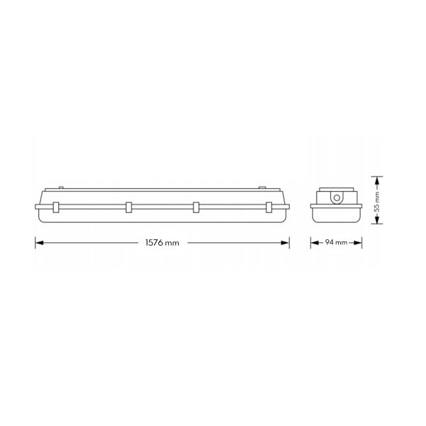 Pantalla Estanca para dos tubo LED Lage 1500 mm - NLM1038 - Imagen 2