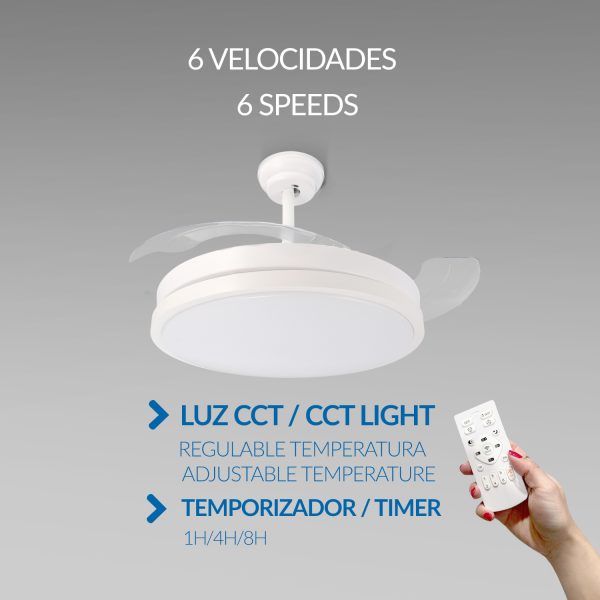 Ventilador de techo LED Herben 68W Ø107 cm - NLM8095 - Imagen 4