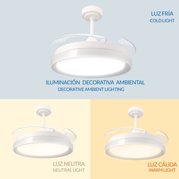 Ventilador de techo LED White Yeray Ø107 cm - N - Imagen 6