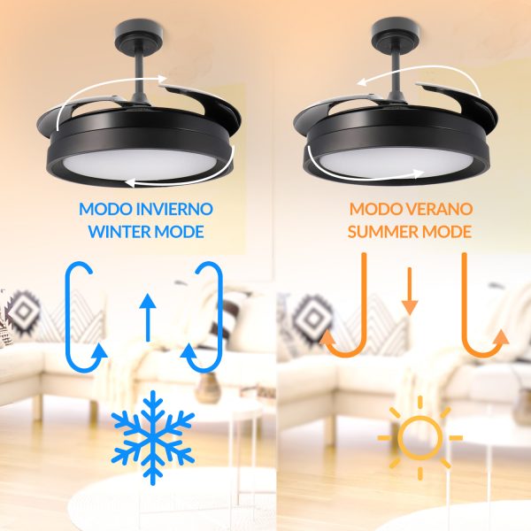 Ventilador de techo LED Black II Yeray Ø107 cm - NLM8819 - Imagen 5